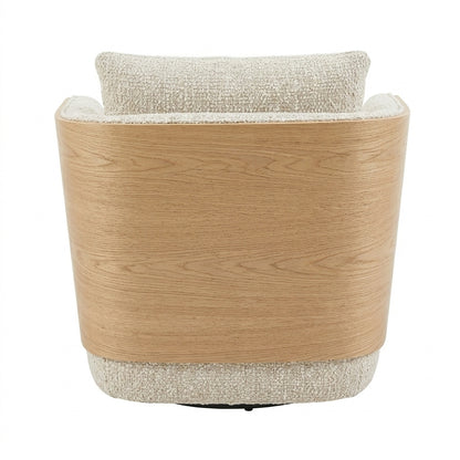 WEAVER Swivel Lounge Chair - Bentwood Oak & Beige