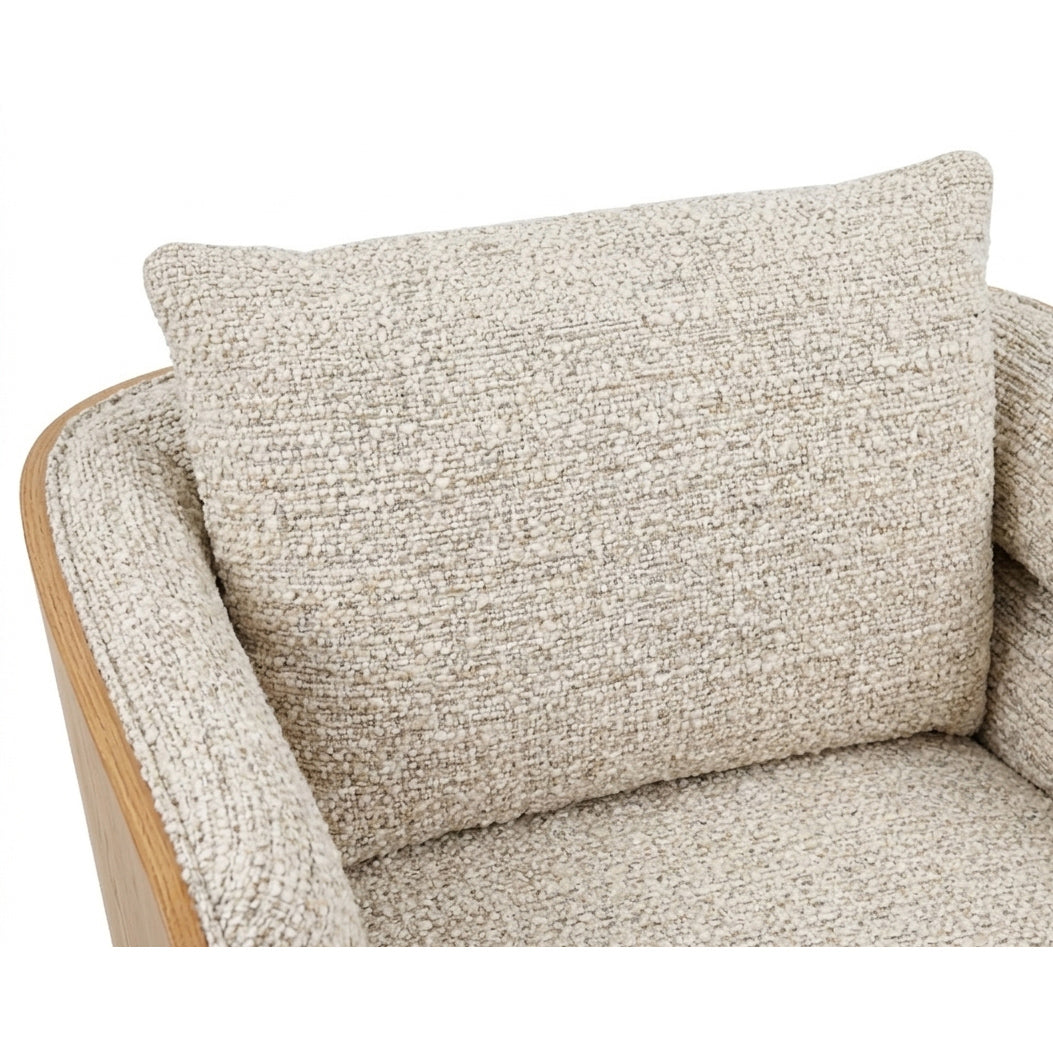 WEAVER Swivel Lounge Chair - Bentwood Oak & Beige