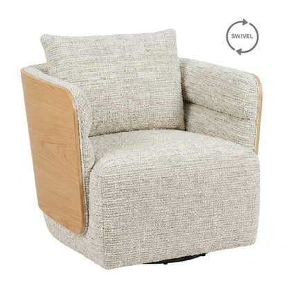 WEAVER Swivel Lounge Chair - Bentwood Oak & Beige