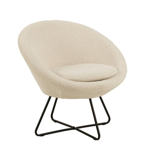 CENTER Boucle Lounge Arm Chair - Cream