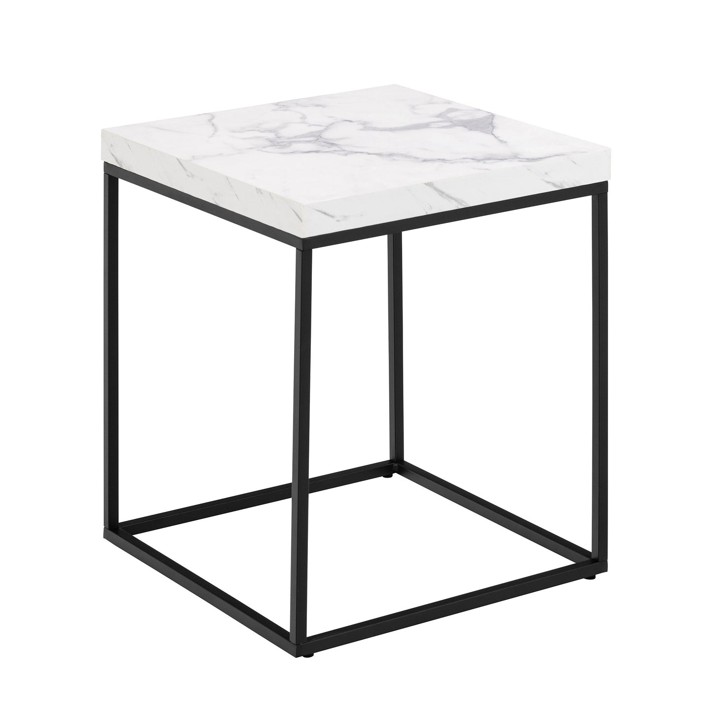 BAROSSA Side Table Marble look 40cm - White