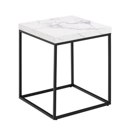 BAROSSA Side Table Marble look 40cm - White