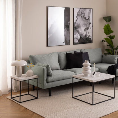 BAROSSA Side Table Marble look 40cm - White