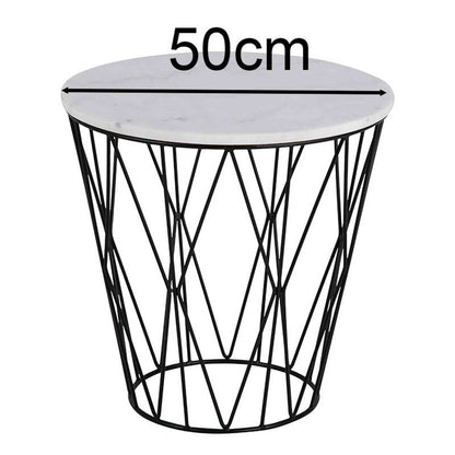 DARBY Side Table Marble 50cm - White