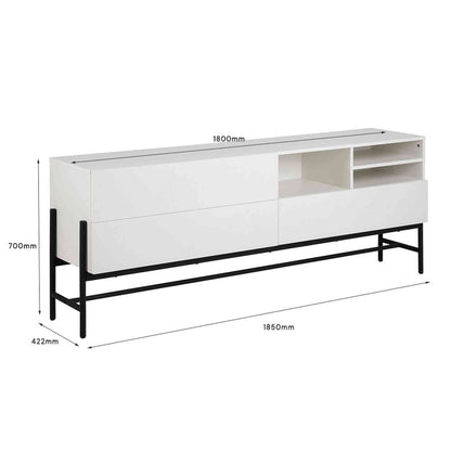 MOGEN Sideboard  Buffet 185cm - White & Black