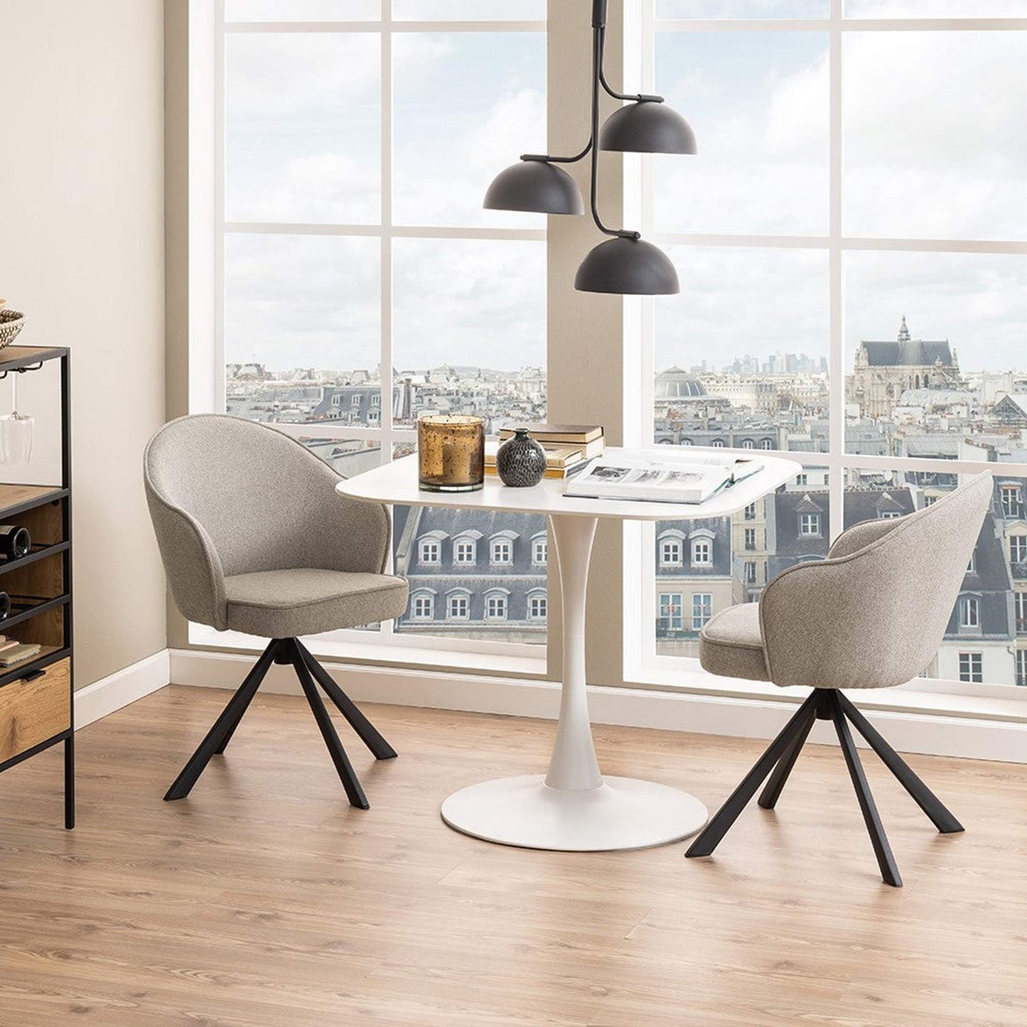 MARTA Square Dining Table 90cm - White