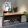 ANDERS Executive Desk Reversible Return 2.4M - Hazelnut & Beige