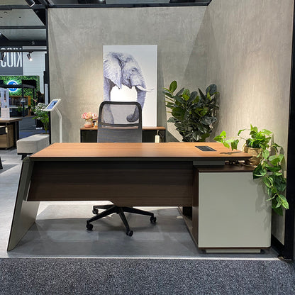 ANDERS Executive Desk Reversible Return 2.0M - Hazelnut & Beige