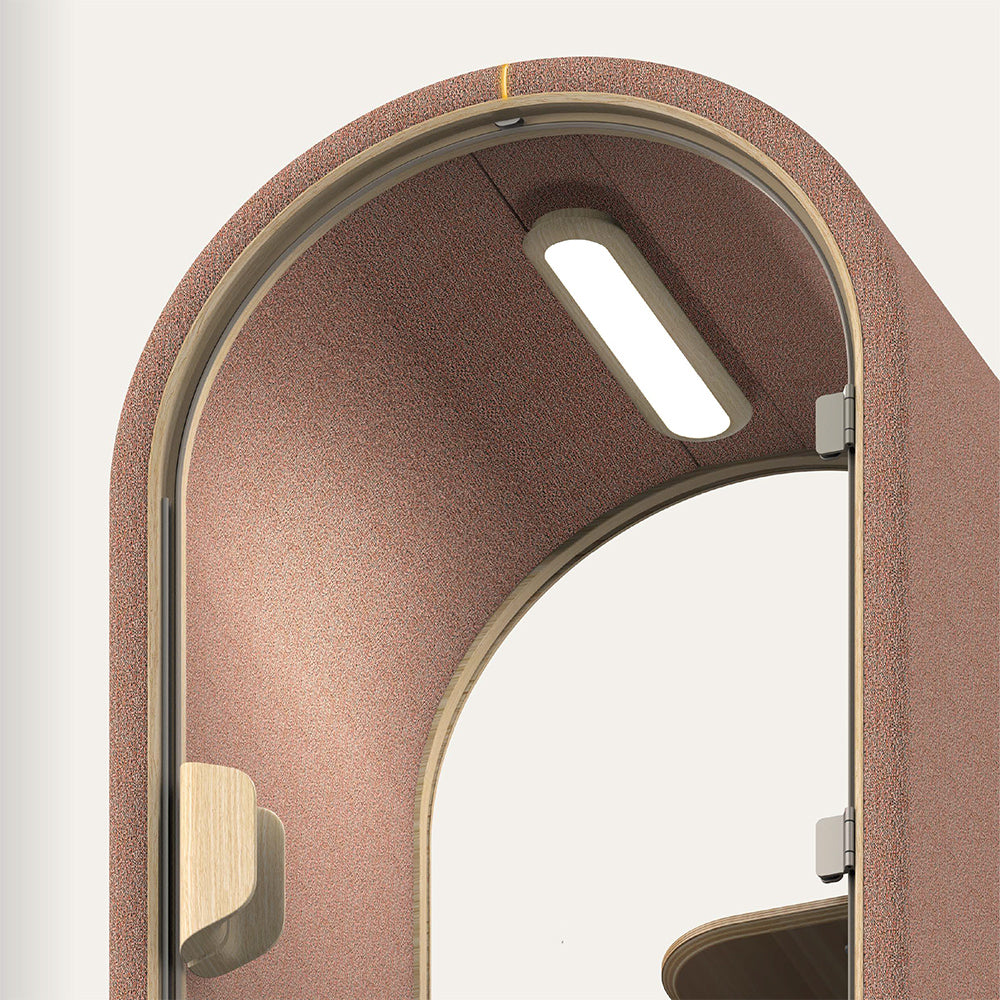 DUKE Single Seater Acoustic Office Silent Booth Pod - Terracotta