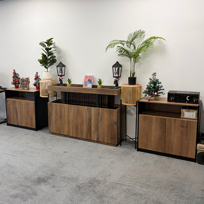 ARTO Credenza Cabinet 80cm - Warm Oak & Black