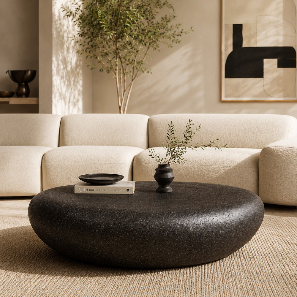 TREVINO  Round Coffee Table 100cm - Charcoal