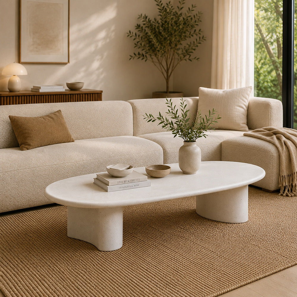 TREVINO Round Coffee Table 165cm - Off-White