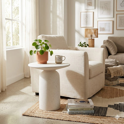 TREVINO Side Table 54cm - Off-White
