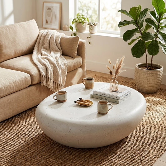 TREVINO  Round Coffee Table 100cm - Off-White