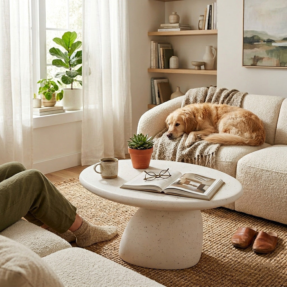 TREVINO  Side Table 79cm - Off-White