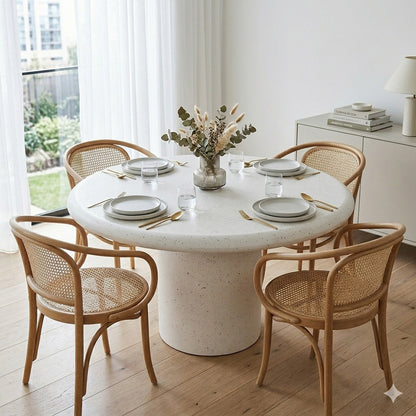 TREVINO  Round Dining Table 130cm - Off-White