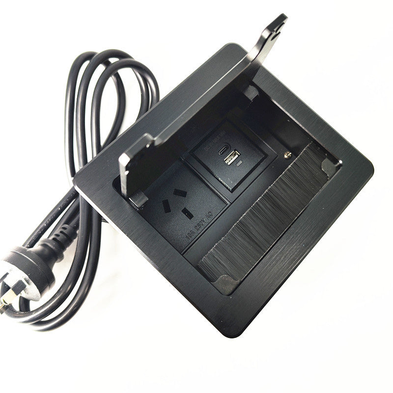In Desk Cable Management Cubby Power & USB Box - 13cm - Black – Modern ...