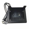 In Desk Cable Management Cubby Power & USB Box - 13cm -  Black