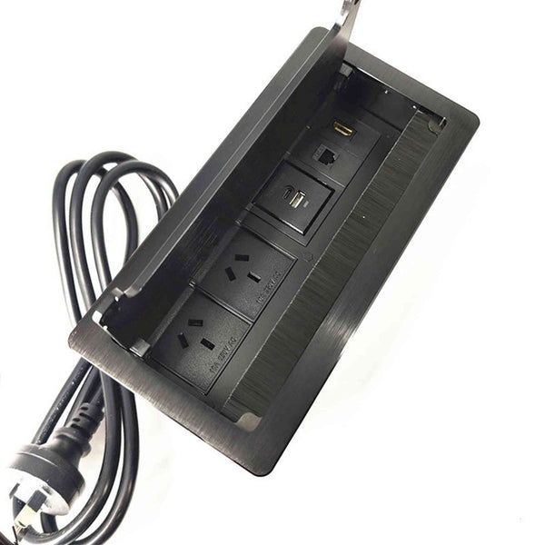 Diamond Box Computer Wire In Desk Cable Management Cubby Power, USB, HDMI & Data Box - 26.5cm ...