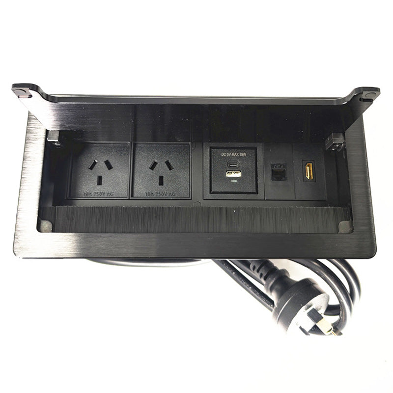 In Desk Cable Management Cubby Power, USB, HDMI & Data Box - 26.5cm ...