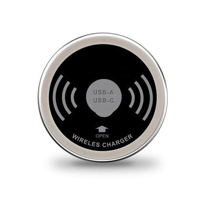 In Desk Wireless Charging and USB Cable Cubby Management Dock