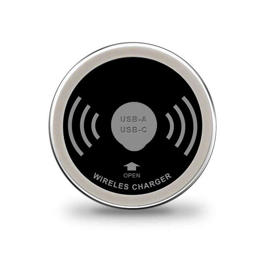 In Desk Wireless Charging and USB Cable Cubby Management Dock
