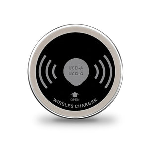 In Desk Wireless Charging and USB Cable Cubby Management Dock