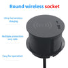 In Desk Wireless Charging & USB Cable Cubby Management Dock - 9cm - Black