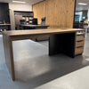 LOGAN Executive Desk Reversible 150cm - Warm Oak & Black