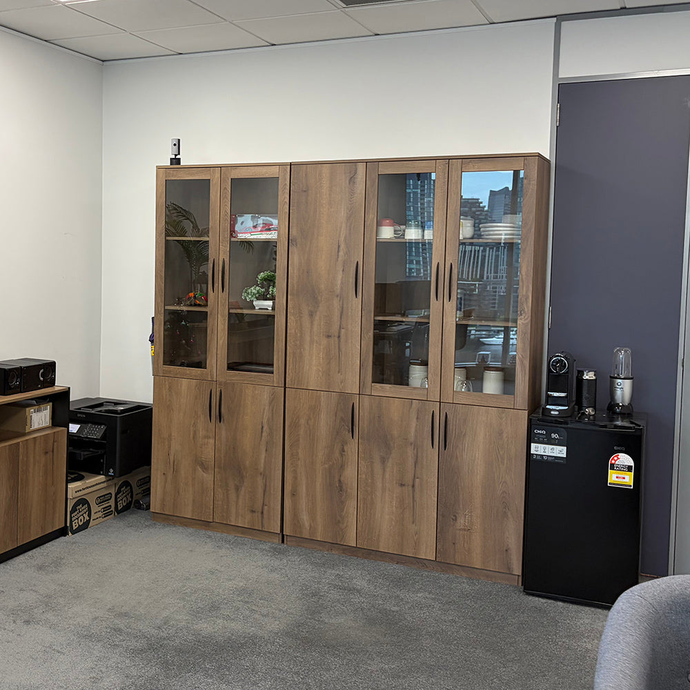 BALDER 5 Door Display Unit 200cm - Warm Oak