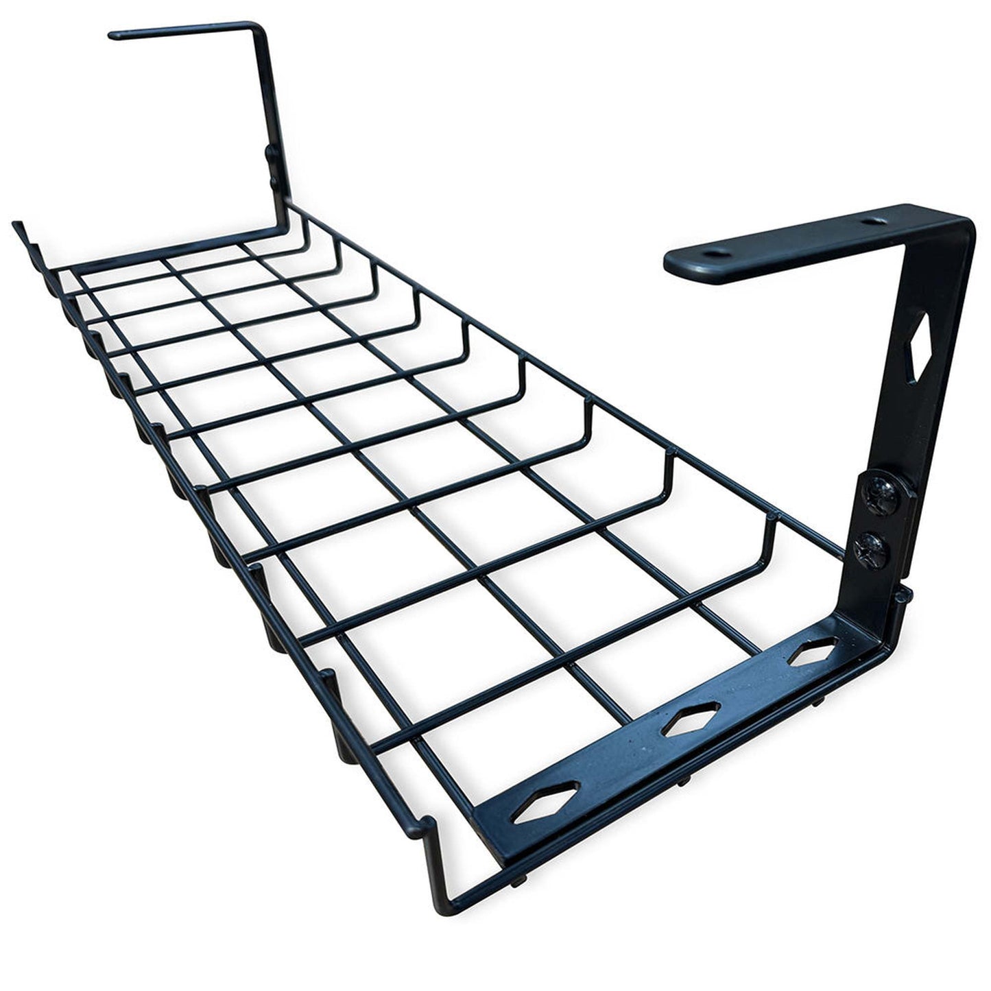 Under Desk Basket Cable Tray Management - Black