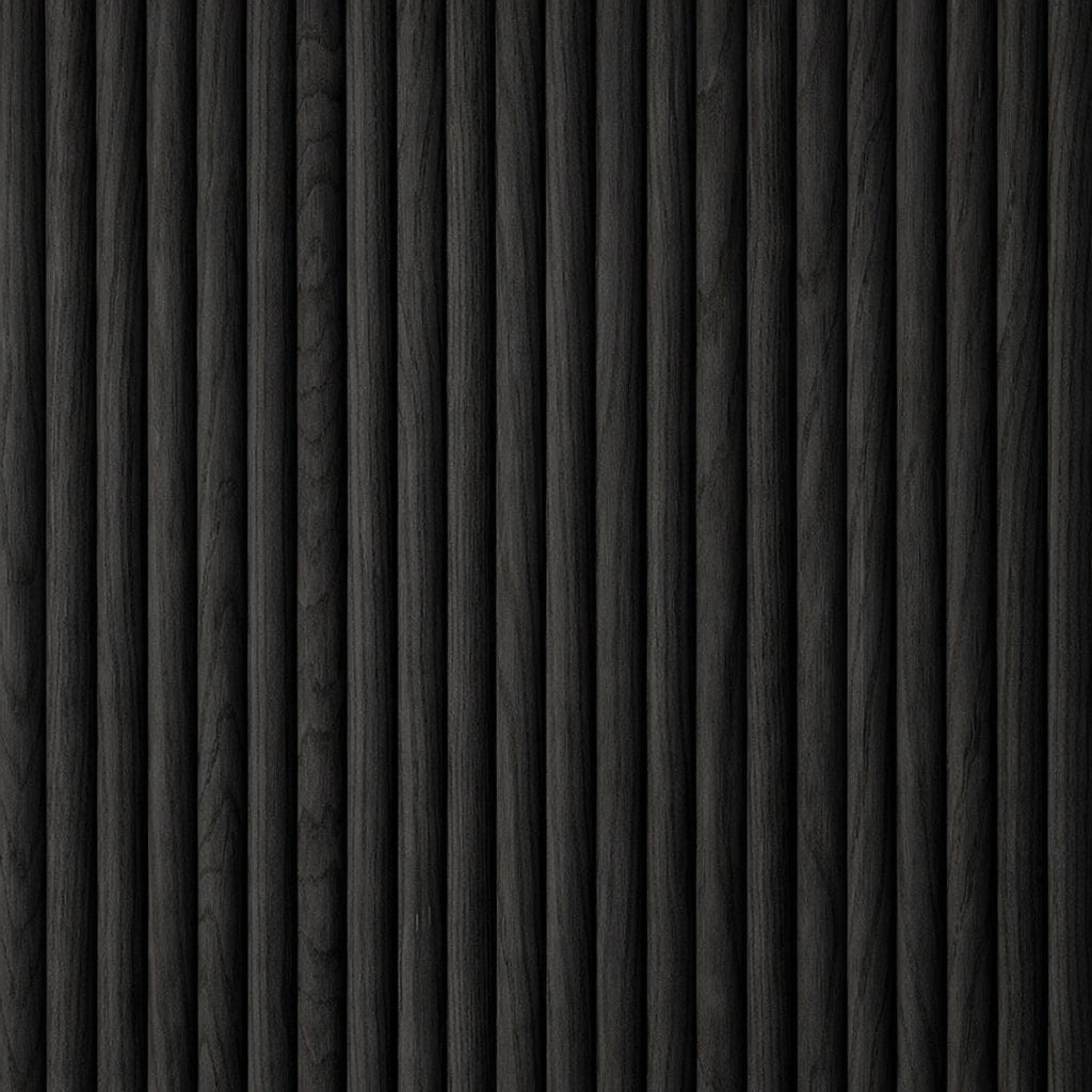 WOODFLEX Flexible Wooden Slat Wall Panel - Black - 2700mm x 600mm - Half Round 27mm