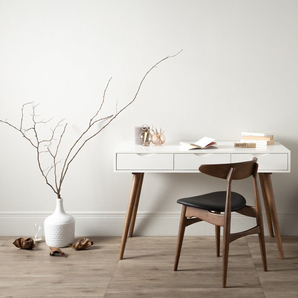 BLANCO Study Desk 120cm - White & Walnut