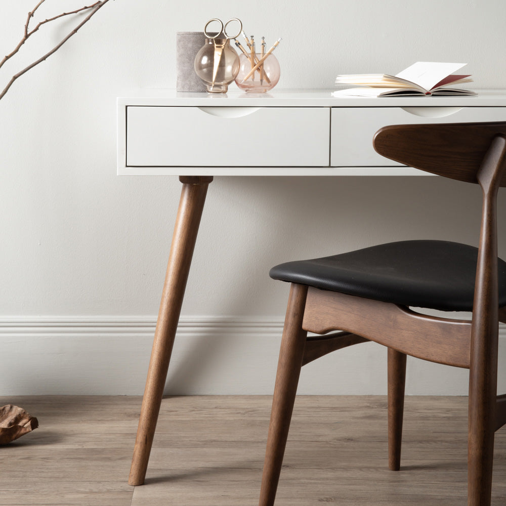 BLANCO Study Desk 120cm - White & Walnut