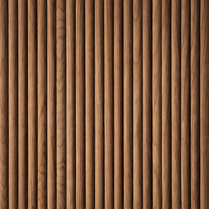 WOODFLEX Flexible Wooden Slat Wall Panel - Walnut Veneer - 2700mm x 600mm - Half Round 37mm