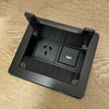 In Desk Cable Management Cubby Power & USB Box - 13cm -  Black