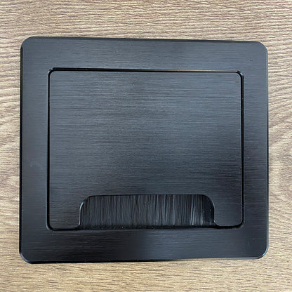 In Desk Cable Management Cubby Power & USB Box - 13cm -  Black