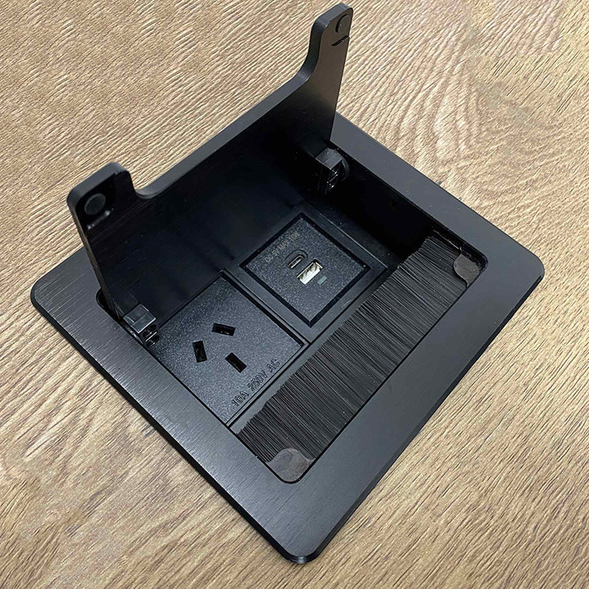 In Desk Cable Management Cubby Power & USB Box - 13cm - Black – Modern ...