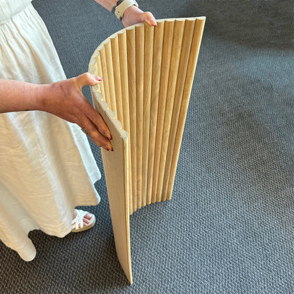 WOODFLEX Flexible Wooden Slat Under Bench Counter Panel - Oak Veneer - 900mm x 600mm - Half Round