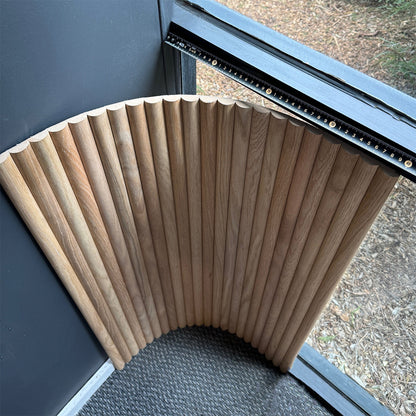 WOODFLEX Flexible Solid Paulownia Wood Slat Wall Panel -  2700mm x 600mm - Half Round