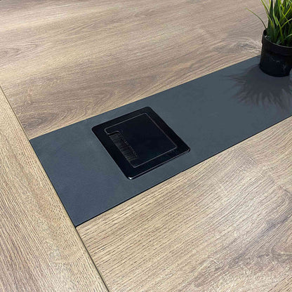 VIDAL Boardroom Table 3.6m x 1.2m - Warm Oak & Black