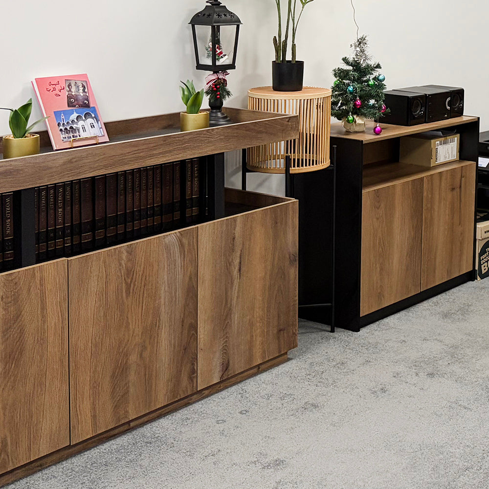 ARTO Credenza Cabinet 80cm - Warm Oak & Black