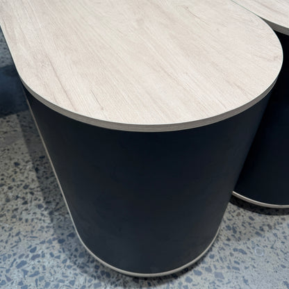 VENTURA 220-240cm Reversible Executive Desk - Left or Right Return - Oak & Black