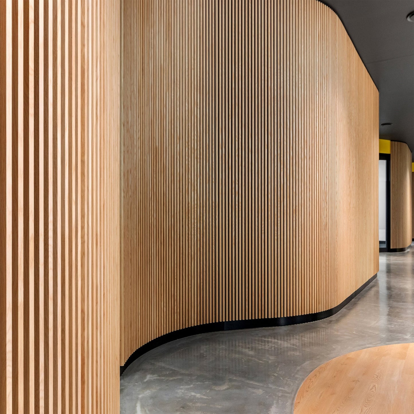 WOODFLEX Flexible Acoustic Battened Wood Slat Panel - 3 Sided Full Wrap Oak Veneer - 2700mm x 600mm