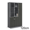 MATEES 3 Doors Display Cabinet 120CM - Grey/ Brown