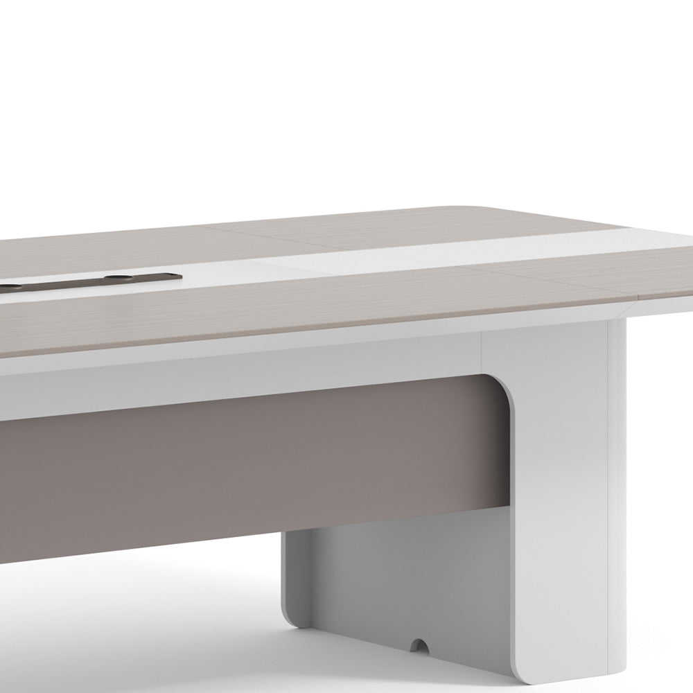 LUSH Boardroom Table 280cm - White & Taupe