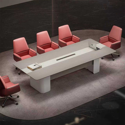 LUSH Boardroom Table 280cm - White & Taupe