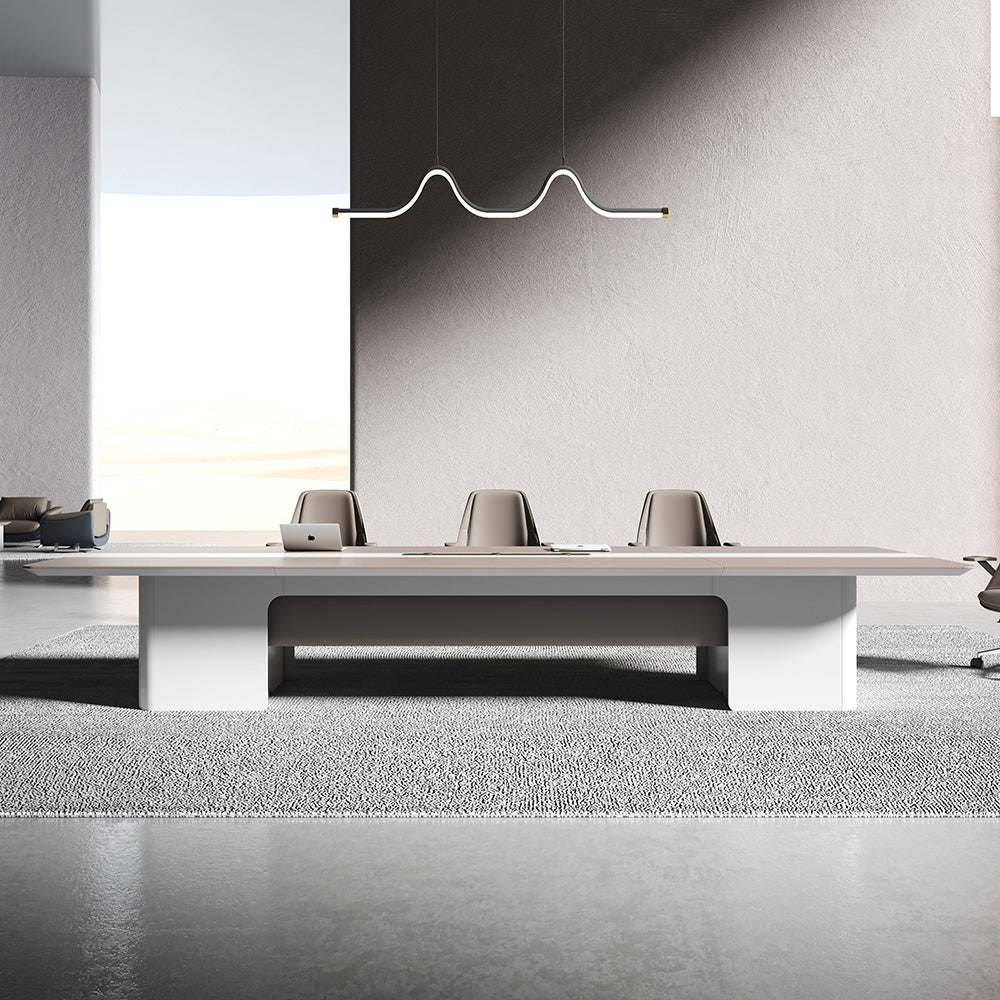 LUSH Boardroom Table 280cm - White & Taupe