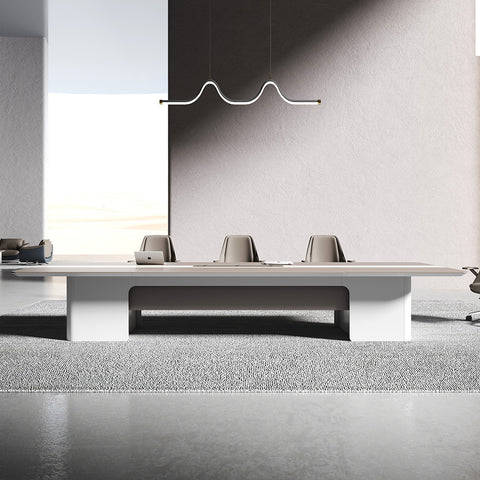 LUSH Boardroom Table 280cm - White & Taupe