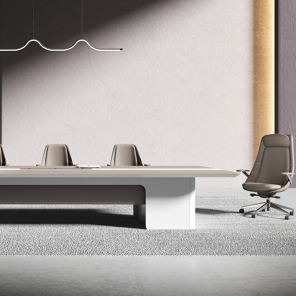 LUSH Boardroom Table 280cm - White & Taupe